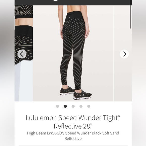 Lululemon Wunder speed reflective detailed 28” leggings sz 6 - Picture 3 of 12